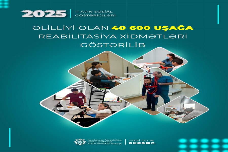 Yanvar-noyabr aylarında əlilliyi olan 40,6 min uşağa reabilitasiya xidmətləri göstərilib