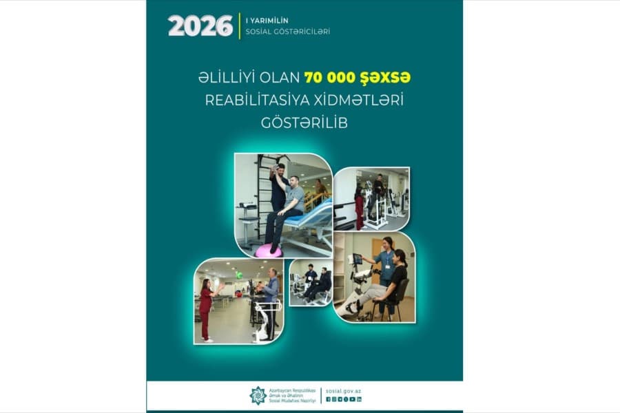 Birinci yarımildə əlilliyi olan 70 min şəxsə reabilitasiya xidmətləri göstərilib