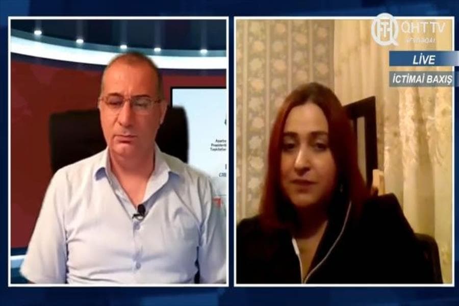 QHT TV-nin "İCTİMAİ BAXIŞ" proqramının canlı yayımı - Səbinə Kərimova