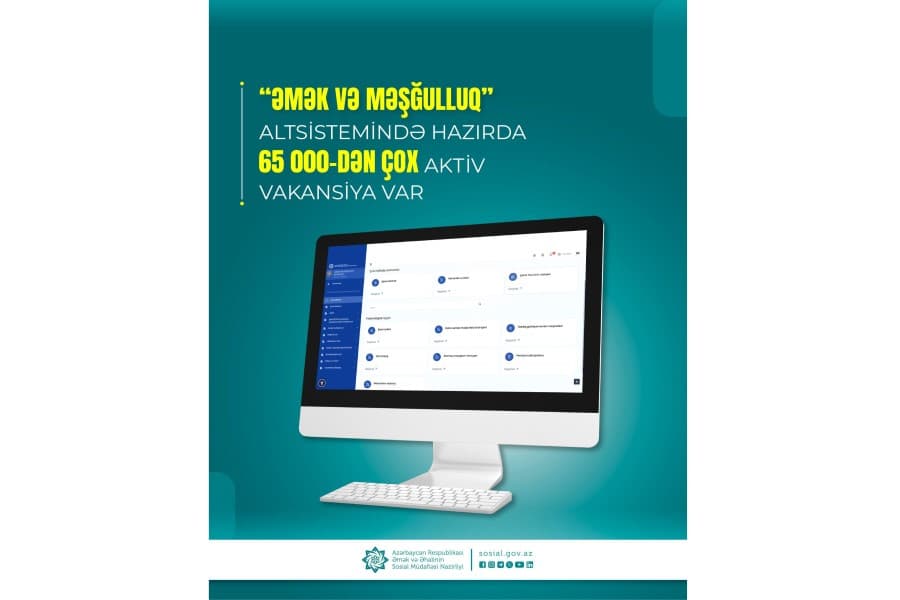 65 mindən çox aktiv vakansiya var - ən yüksək əməkhaqqı 10 MİN MANAT