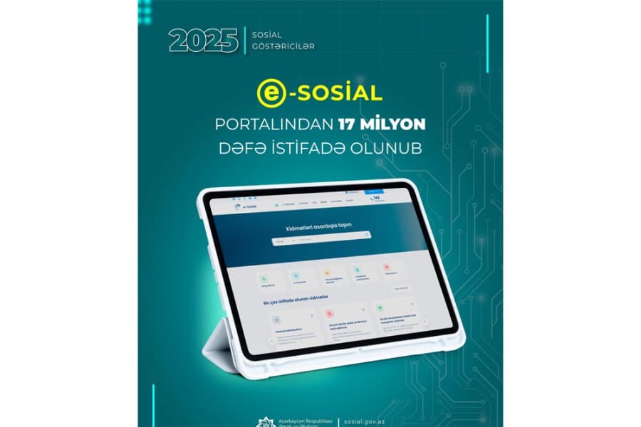 Son bir ildə “e-sosial” internet portalından 17 milyon dəfə istifadə olunub