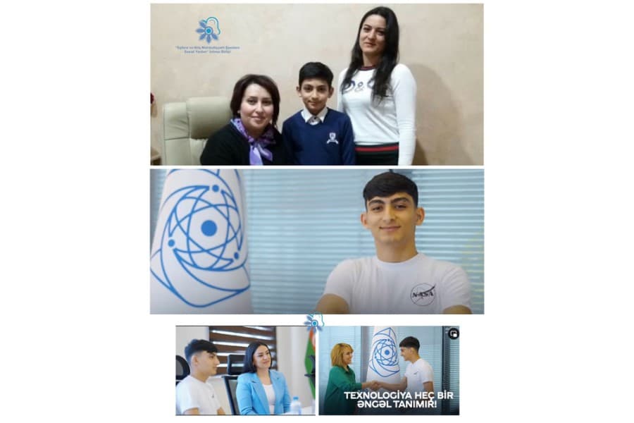 QHT sədri eşitmə məhdudiyyətli gəncin uğurundan danışdı - FOTOLAR