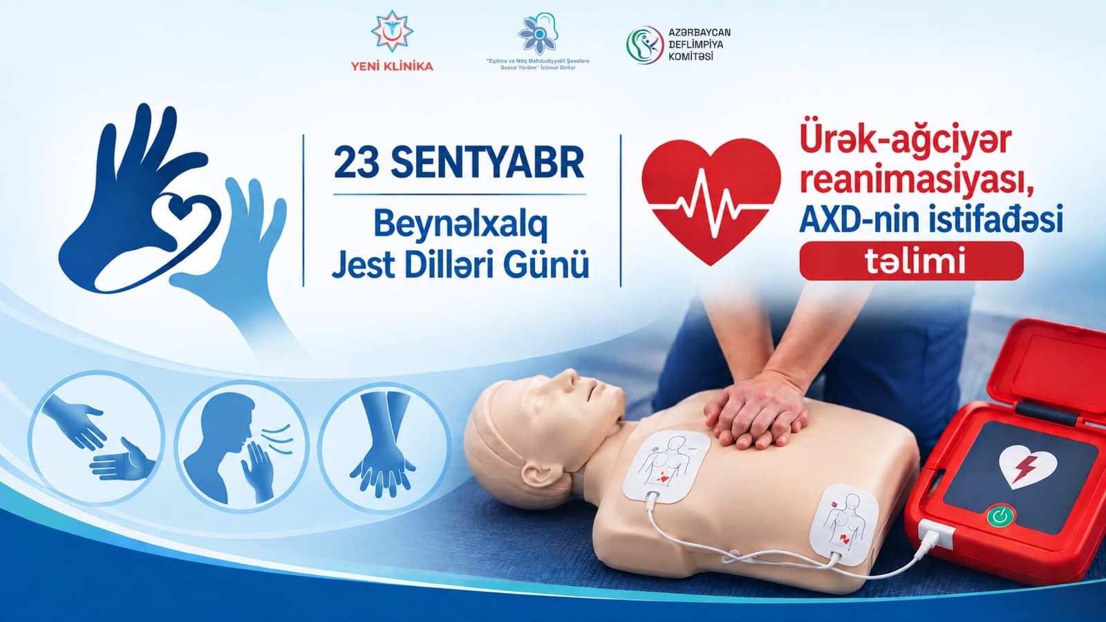 Beynəlxalq Jest Dilləri Günü münasibətilə TƏBİB və Yeni Klinikanın təşəbbüsü eşitmə və nitq məhdudiyyətli şəxslər üçün xüsusi təlim keçirilib