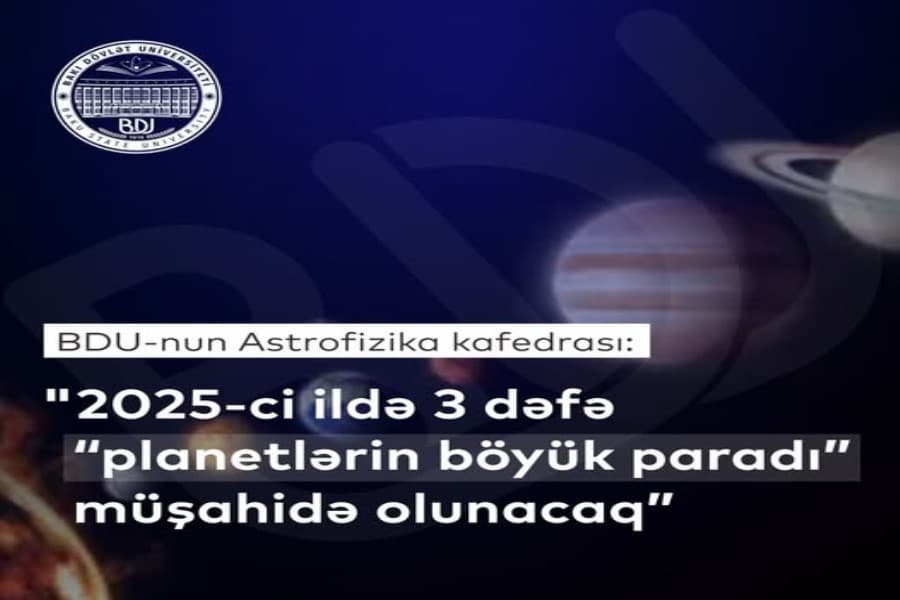 BDU: "2025-ci ildə 3 dəfə “planetlərin böyük paradı” müşahidə olunacaq"