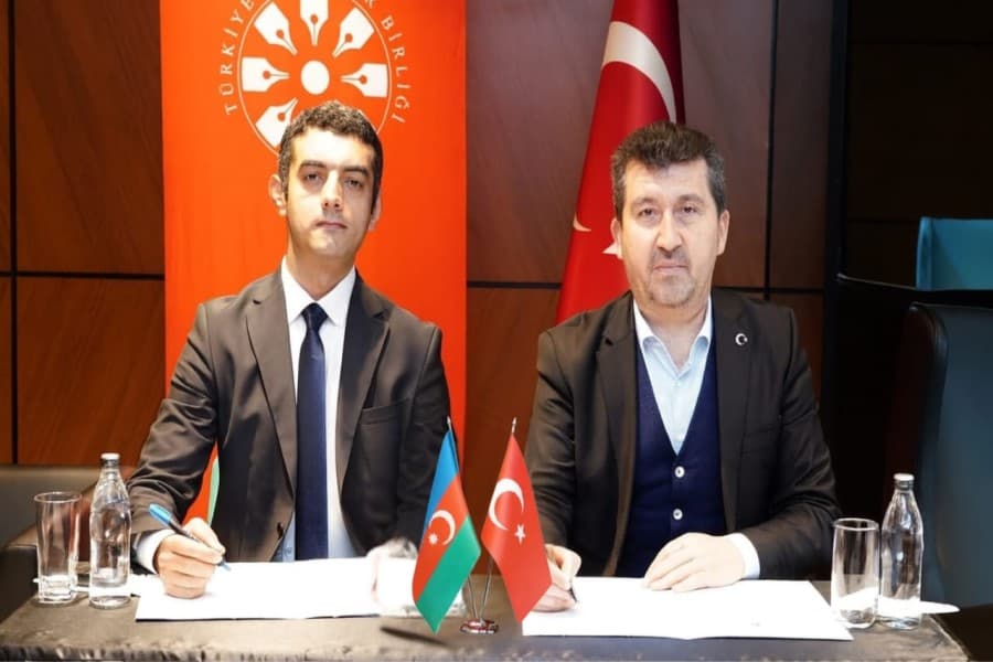 Türkiyə Yazarlar Birliyi ilə Dünya Gənc Türk Yazarlar Birliyi arasında MEMORANDUM İMZALANIB - FOTOLAR