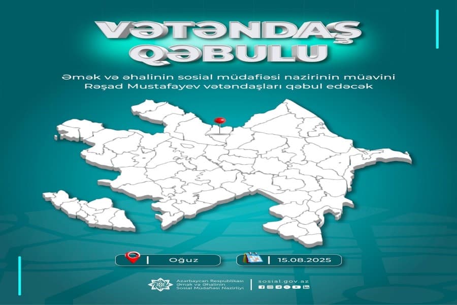 Nazir müavini Rəşad Mustafayev Oğuz rayonunda vətəndaşları qəbul edəcək