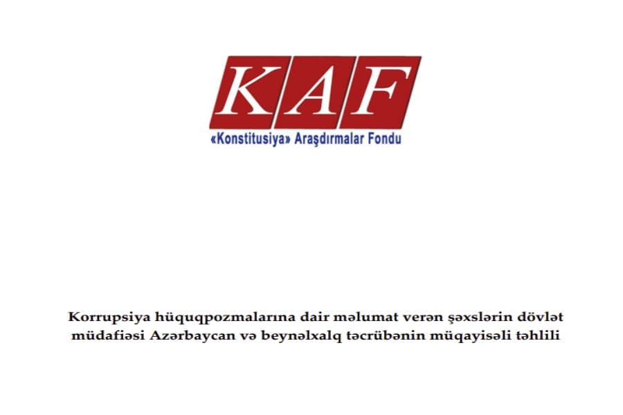 Korrupsiya hüquqpozmalarına dair məlumat verən şəxslərin dövlət müdafiəsi Azərbaycan və beynəlxalq təcrübənin müqayisəli təhlili
