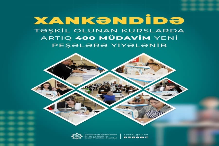 Xankəndidə təşkil olunan kurslarda artıq 400 müdavim yeni peşələrə yiyələnib