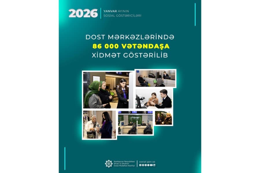 Yanvar ayında DOST mərkəzlərində 86 min vətəndaşa xidmət göstərilib