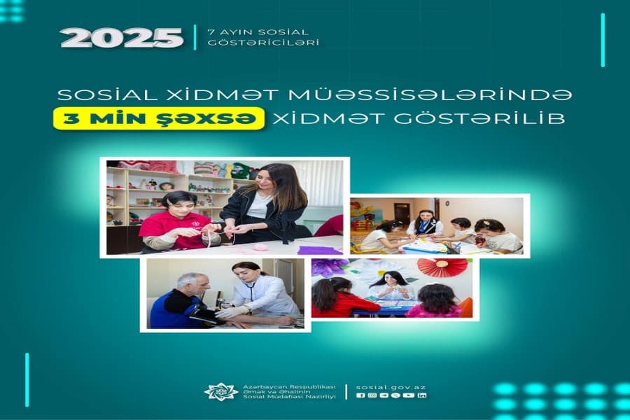 Sosial xidmət müəssisələrində 7 ayda 3 min şəxsə xidmət göstərilib