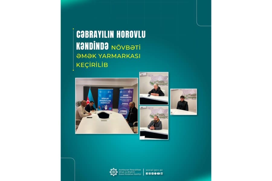 Cəbrayılın Horovlu kəndində növbəti əmək yarmarkası keçirilib