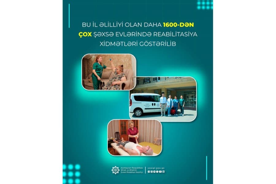 Bu il əlilliyi olan daha 1600-dən çox şəxsə evlərində reabilitasiya xidmətləri göstərilib