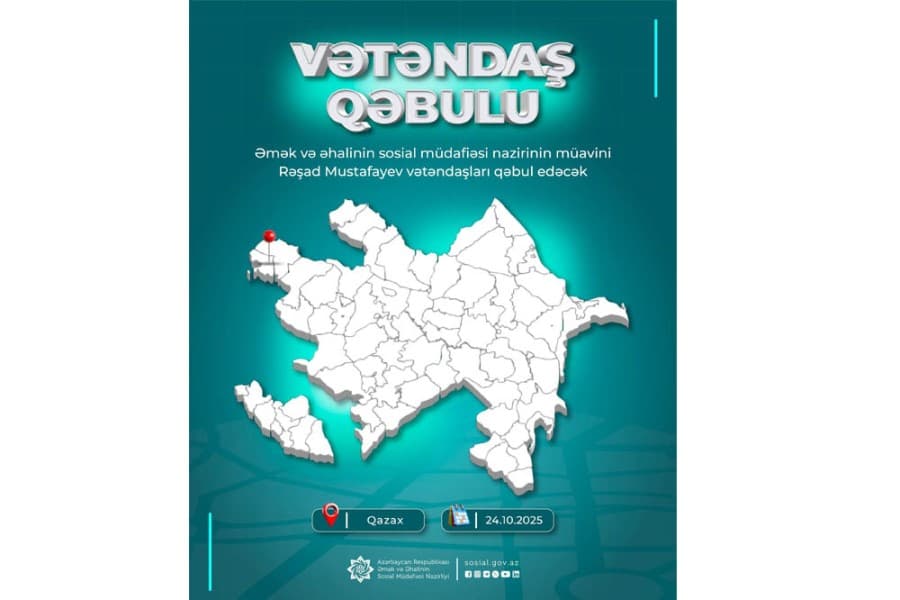 Nazir müavini Rəşad Mustafayev Qazax rayonunda vətəndaşları qəbul edəcək