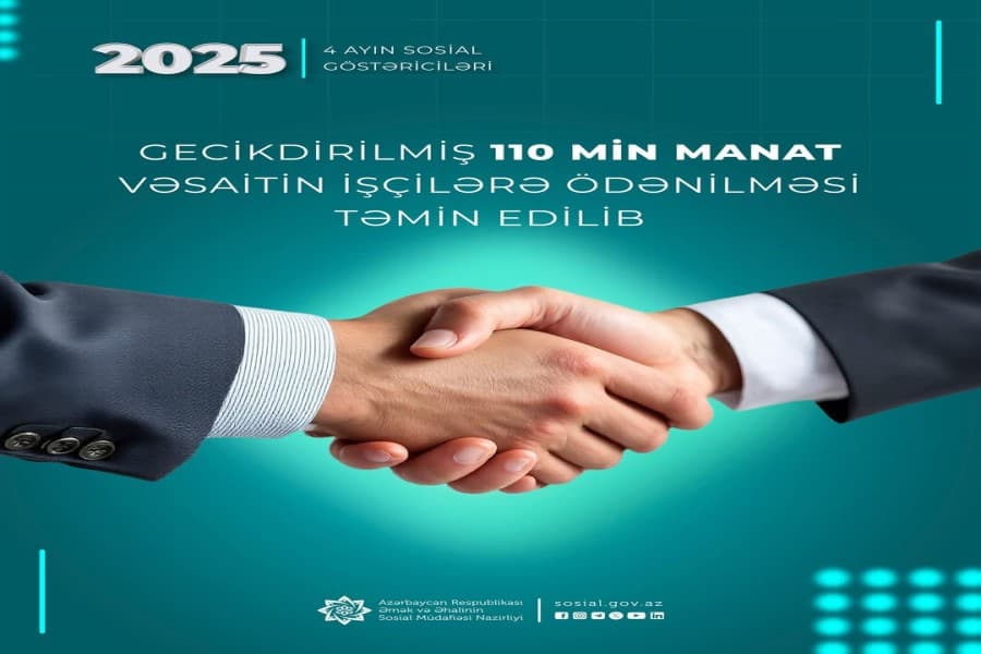 Gecikdirilmiş 110 min manata yaxın vəsaitin işçilərə ödənilməsi təmin edilib
