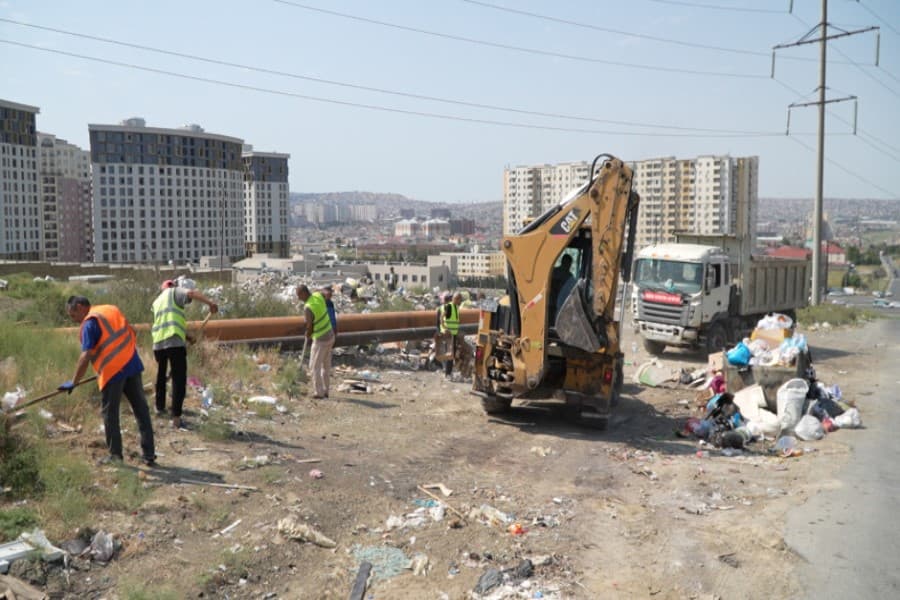 FHN yanğına səbəb olan quru ot, kol-kos və məişət tullantıları yığılan sahələrin təmizlənməsini təmin edib