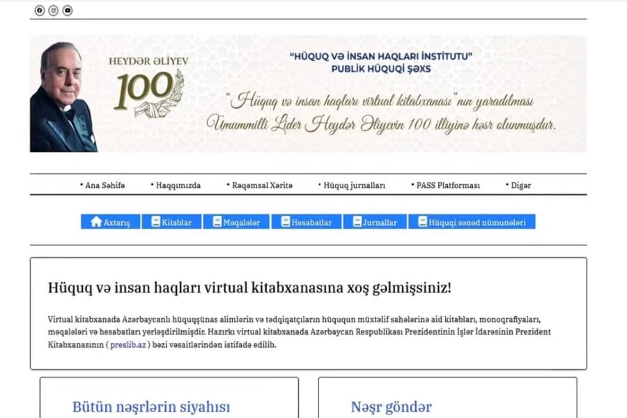Hüquq və İnsan Haqları İnstitutu virtual kitabxanadan istifadəyə dair VİDEO TƏLİMAT təqdim edib