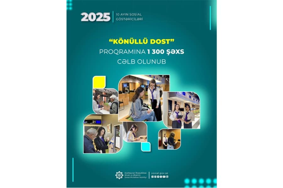 Bu ilin 10 ayında “Könüllü DOST” proqramına 1300 şəxs cəlb olunub