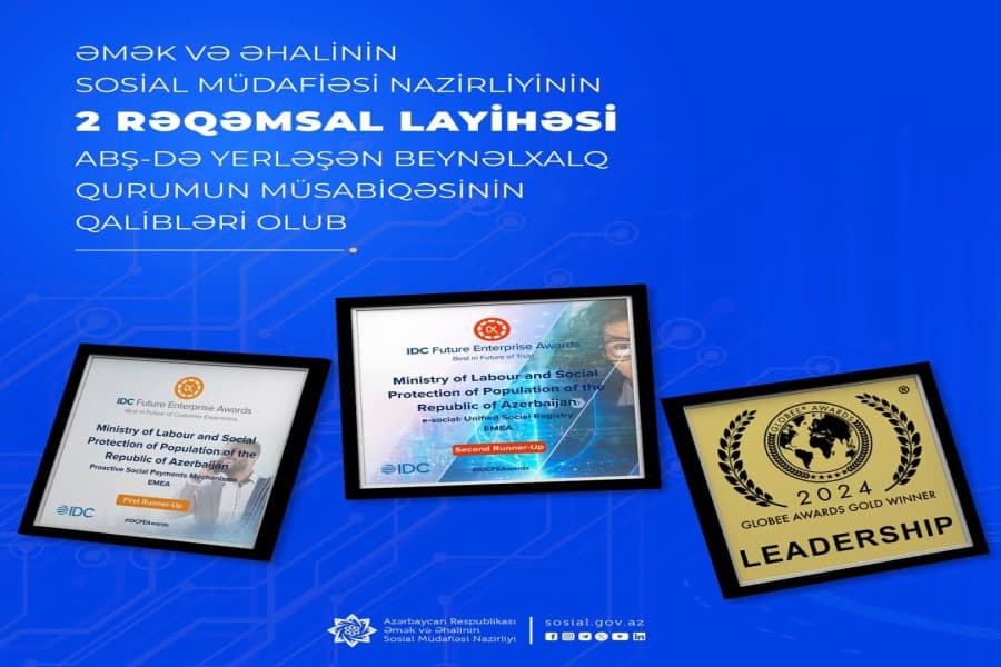 Nazirliyin 2 rəqəmsal layihəsi ABŞ-də yerləşən beynəlxalq qurumun müsabiqəsinin qalibləri olub