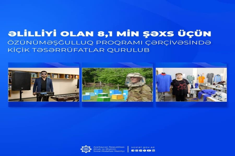 Ötən dövrdə əlilliyi olan 8,1 min şəxs üçün özünüməşğulluq proqramı çərçivəsində kiçik təsərrüfatlar qurulub