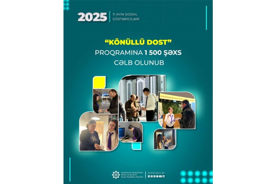Bu ilin 11 ayında “Könüllü DOST” proqramına daha 1500 şəxs cəlb olunub