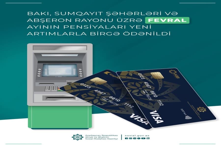 Bakı, Sumqayıt şəhərləri və Abşeron rayonu üzrə fevral ayının pensiyaları yeni artımlarla birgə ödənildi