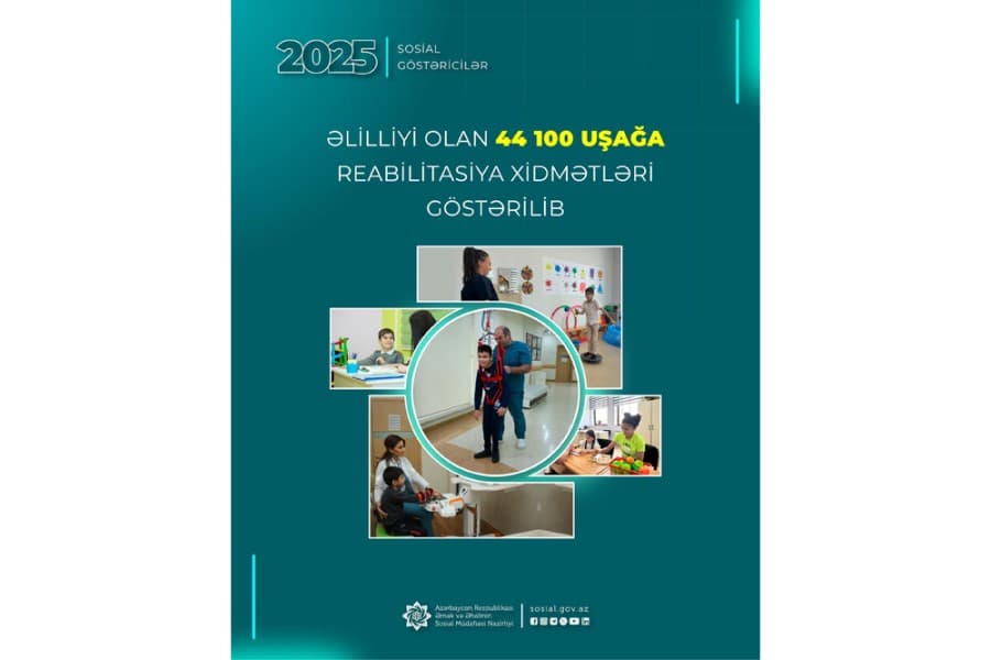 Ötən il əlilliyi olan 44 mindən çox uşağa reabilitasiya xidmətləri göstərilib