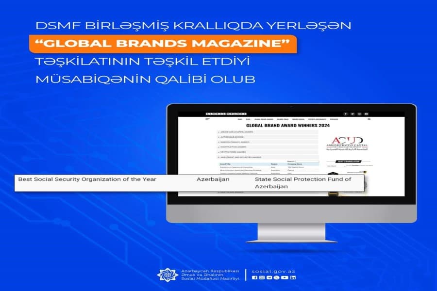 DSMF Birləşmiş Krallıqda yerləşən “Global Brands Magazine” təşkilatının təşkil etdiyi müsabiqənin qalibi olub
