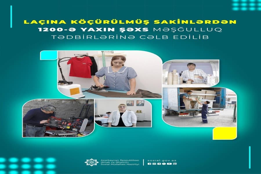 Laçına köçürülmüş sakinlərdən 1200-ə yaxın şəxs məşğulluq tədbirlərinə cəlb edilib