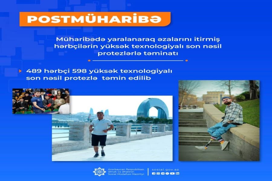 489 hərbçi 598 ədəd yüksək texnologiyalı protezlə təmin edilib