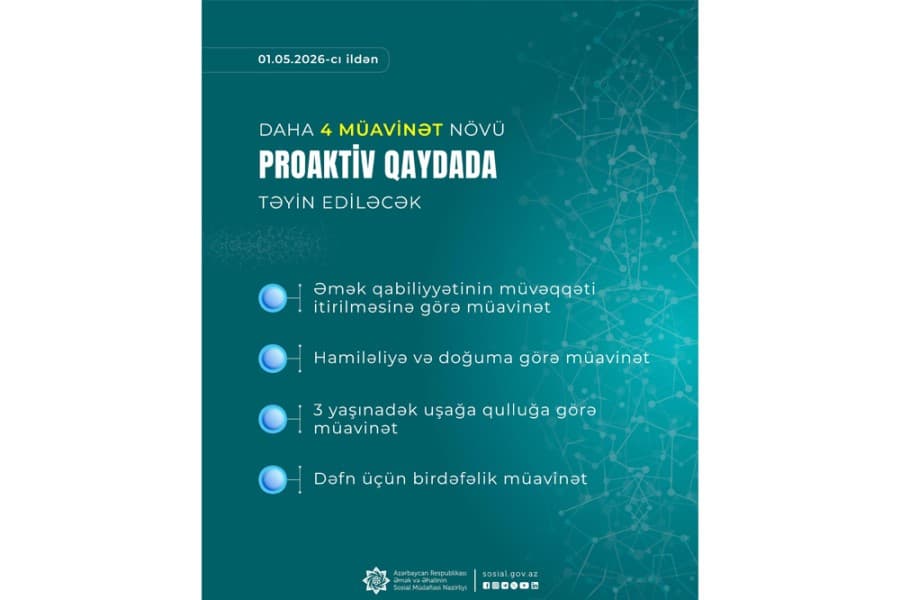 Daha 4 müavinət növü proaktiv qaydada təyin ediləcək