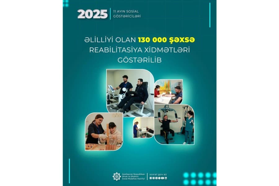 Yanvar-noyabr aylarında əlilliyi olan 130 min şəxsə reabilitasiya xidmətləri göstərilib