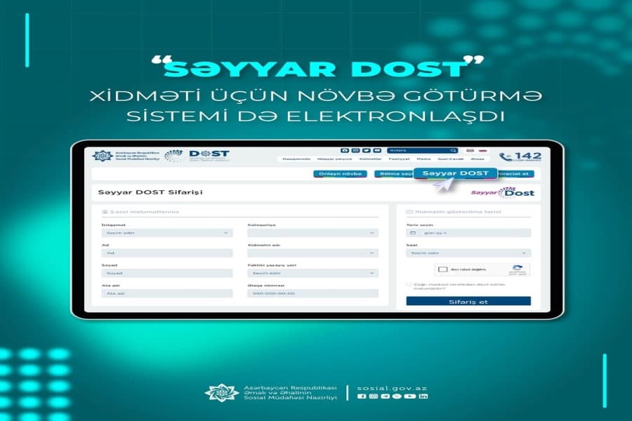 “Səyyar DOST” xidməti üçün növbə götürmə sistemi də elektronlaşdı