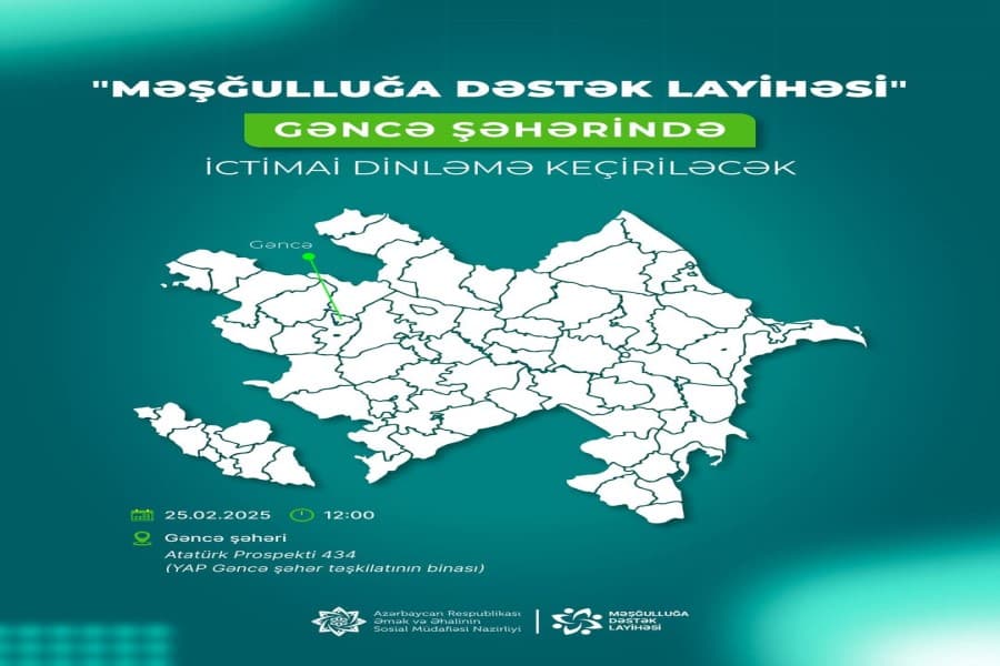 “Məşğulluğa Dəstək Layihəsi” çərçivəsində Gəncədə ictimai dinləmə keçiriləcək