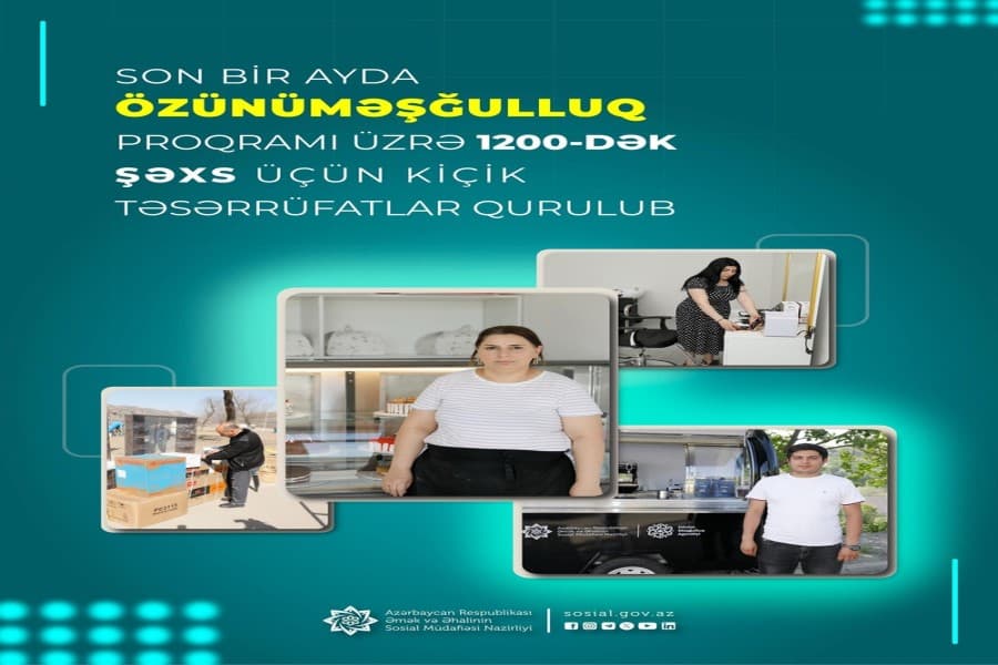 Son bir ayda özünüməşğulluq proqramı üzrə 1200-dək şəxs üçün kiçik təsərrüfatlar qurulub