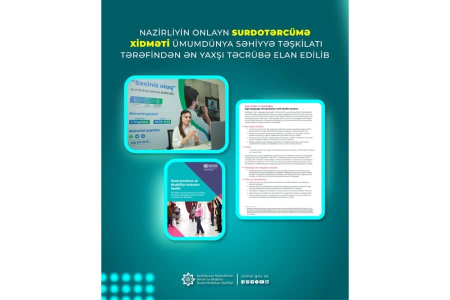 Nazirliyin onlayn surdotərcümə xidməti Ümumdünya Səhiyyə Təşkilatı tərəfindən ən yaxşı təcrübə elan edilib
