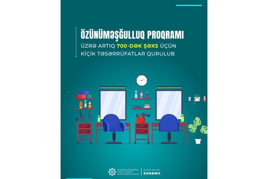 Bu il özünüməşğulluq proqramı üzrə artıq 700-dək şəxs üçün kiçik təsərrüfatlar qurulub