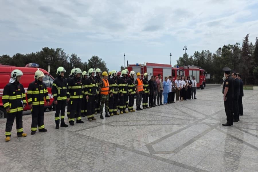 FHN-in Dövlət Yanğından Mühafizə Xidməti Gəncə şəhərində yanğın-taktiki təlim keçirib