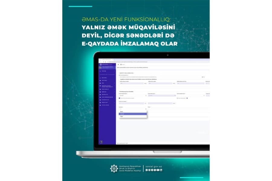 ƏMAS-da yeni funksionallıq: yalnız əmək müqaviləsini deyil, digər sənədləri də e-qaydada imzalamaq olar - FOTOLAR