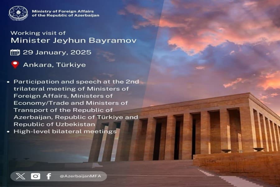 Ceyhun Bayramov Türkiyə Respublikasına işgüzar səfər edib