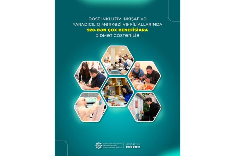 DOST İnklüziv İnkişaf və Yaradıcılıq Mərkəzi və filiallarında 920-dən çox benefisiara xidmət göstərilib