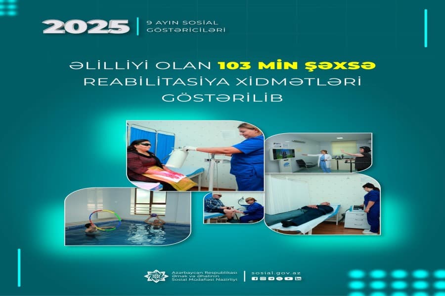 Yanvar-sentyabr aylarında əlilliyi olan 103 min şəxsə reabilitasiya xidmətləri göstərilib