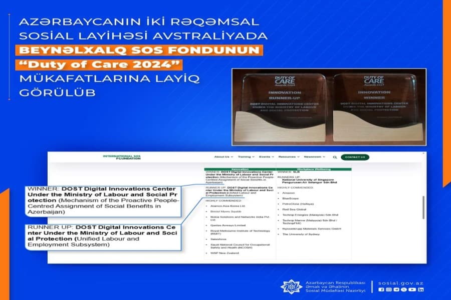 Azərbaycanın iki rəqəmsal sosial layihəsi Avstraliyada mükafatlara layiq görülüb