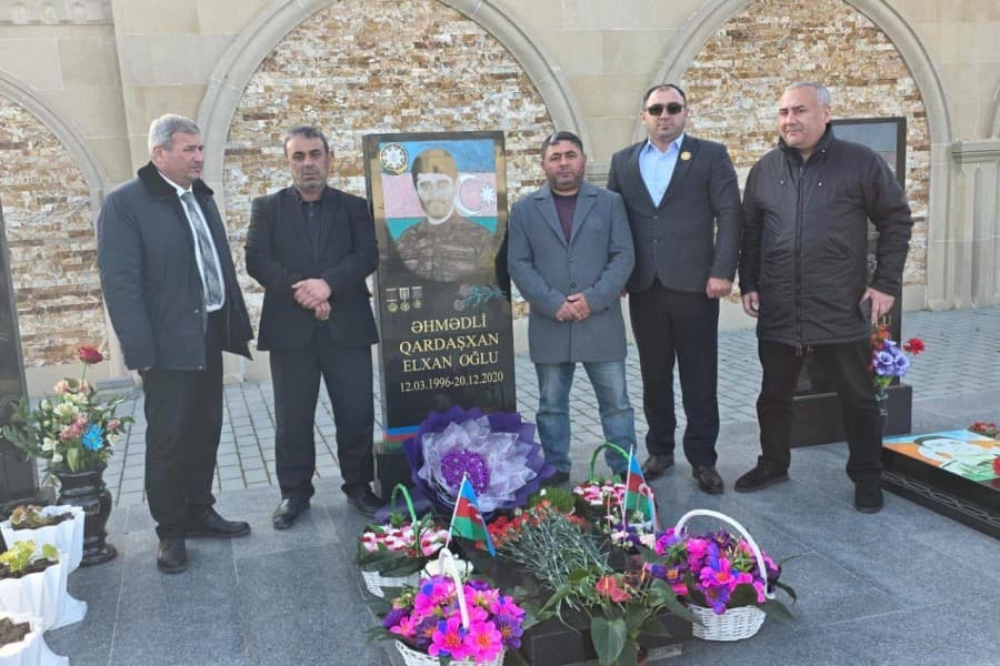 QHT üzvləri şəhid Əhmədli Qardaşxan Elxan oğlunun xatirəsini anıblar - FOTOLAR