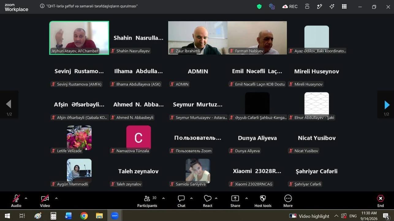 Sahibkarlar üçün KSM üzrə onlayn seminar təşkil olunub
