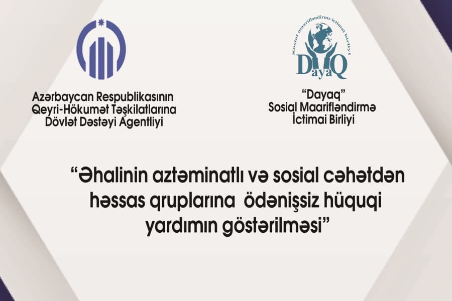 “Dayaq” Sosial Maarifləndirmə İB-i yeni bir layihənin icrasına start verib