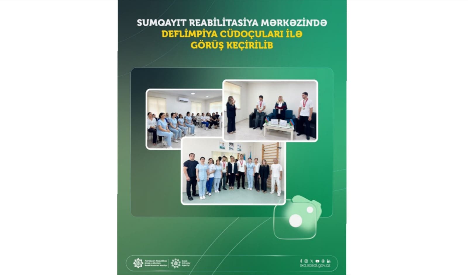 Sumqayıt Reabilitasiya Mərkəzində deflimpiya cüdoçuları ilə görüş keçirilib
