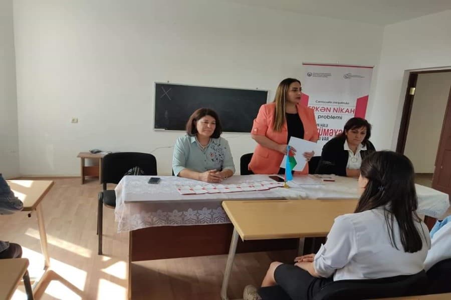 "Cəmiyyətin inkişafında erkən nikah problemi" layihəsi çərçivəsində növbəti tədbir keçirilib - FOTO