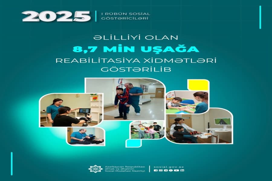Birinci rübdə əlilliyi olan 8,7 min uşağa reabilitasiya xidmətləri göstərilib