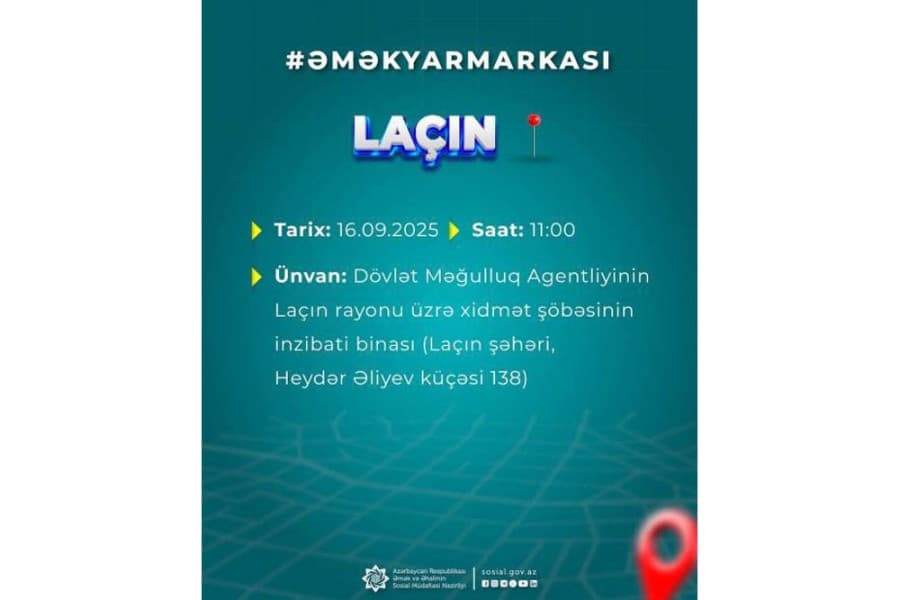 Gələn həftə Laçında əmək yarmarkası keçiriləcək