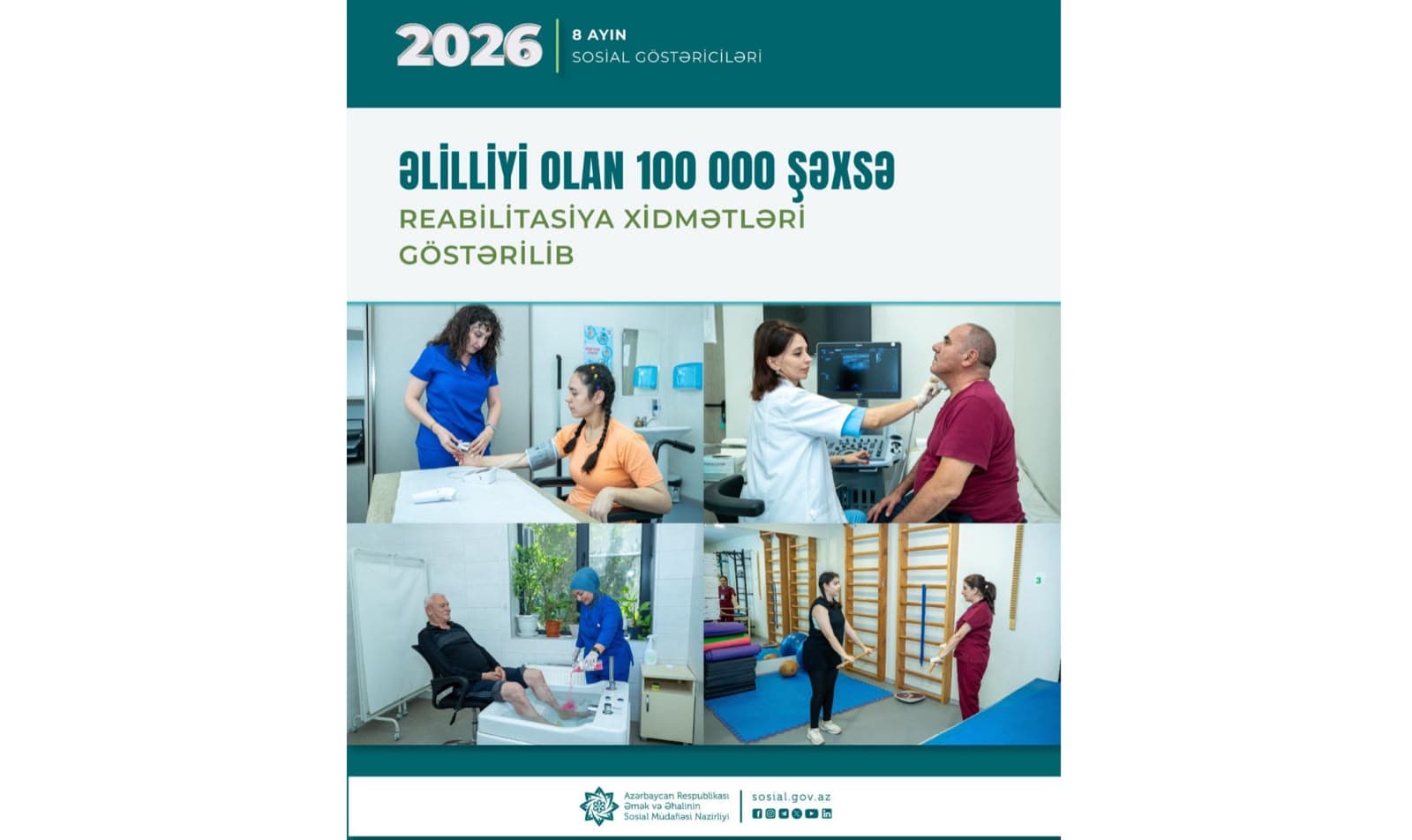 Yanvar-avqust aylarında əlilliyi olan 100 min şəxsə reabilitasiya xidmətləri göstərilib